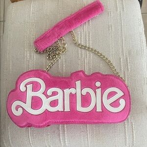 Barbie Logo Fuzzy Hot Pink Mini Crossbody Clutch Purse Hot Topic
